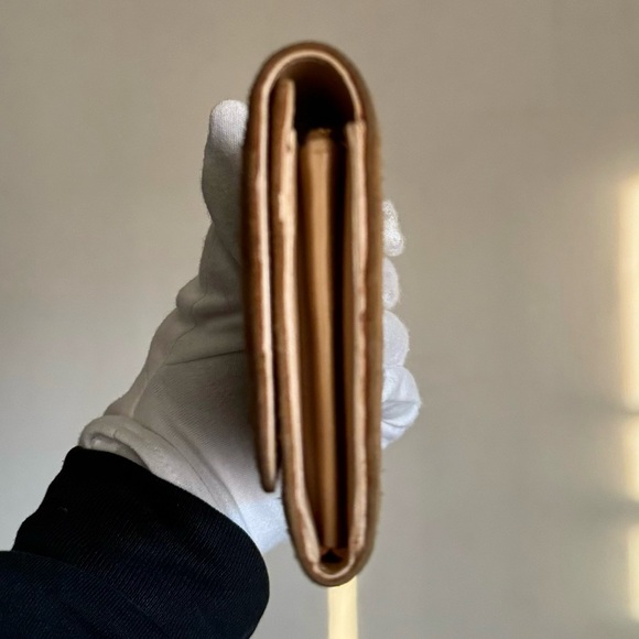 CELINE C Macadam Suede Long Wallet Gold Hardware Tan Brown - Picture 13 of 16